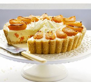 White chocolate and apricot cheesecake