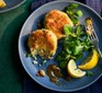 Two Bombay potato fishcakes