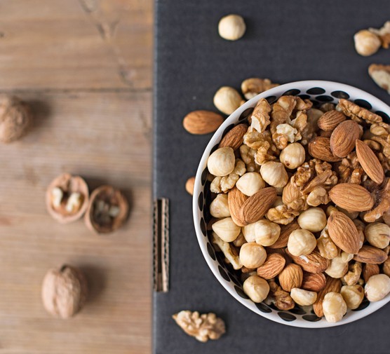 Bowl of mixed nuts and seeds