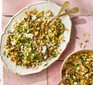 Bulgur & aubergine pilaf served on a decorative plate