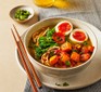 Miso & butternut squash ramen served in a bowl