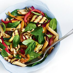 Capsicum and basil pasta salad