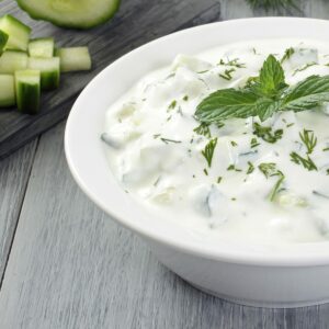 Carrot and cucumber raita