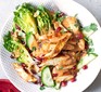 Chicken satay salad on a plate