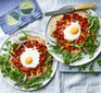 Egg & rocket pizzas