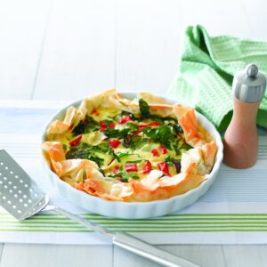 Filo, spinach and egg tart