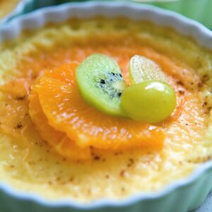 Fruity egg custard