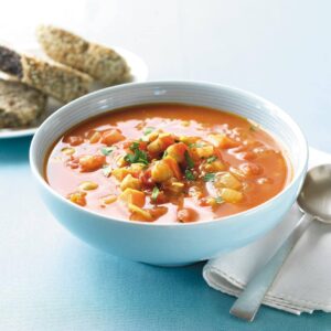 Kumara and chickpea soup