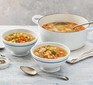 Lentil soup served in bowls