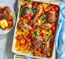 One-pan piri piri chicken dinner in a casserole dish