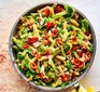 Penne with cabbage & walnuts in a large bowl