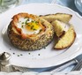 Baked salmon & eggs