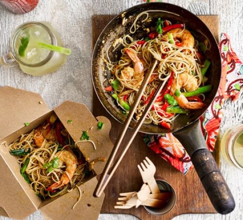 Signapore noodles with prawns