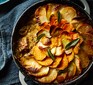 Slow-cooked pork, cider & sage hotpot served in a casserole pot