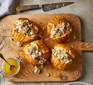 4 soy-baked potatoes with tuna sriracha mayo