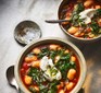 Spicy harissa bean stew served in bowls