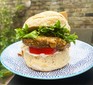 Vegan burger on a plate