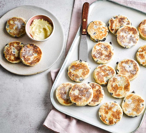 Vegan Welsh cakes served on a tray