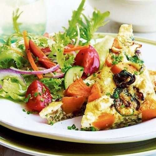 Feta and caramelised onion frittata